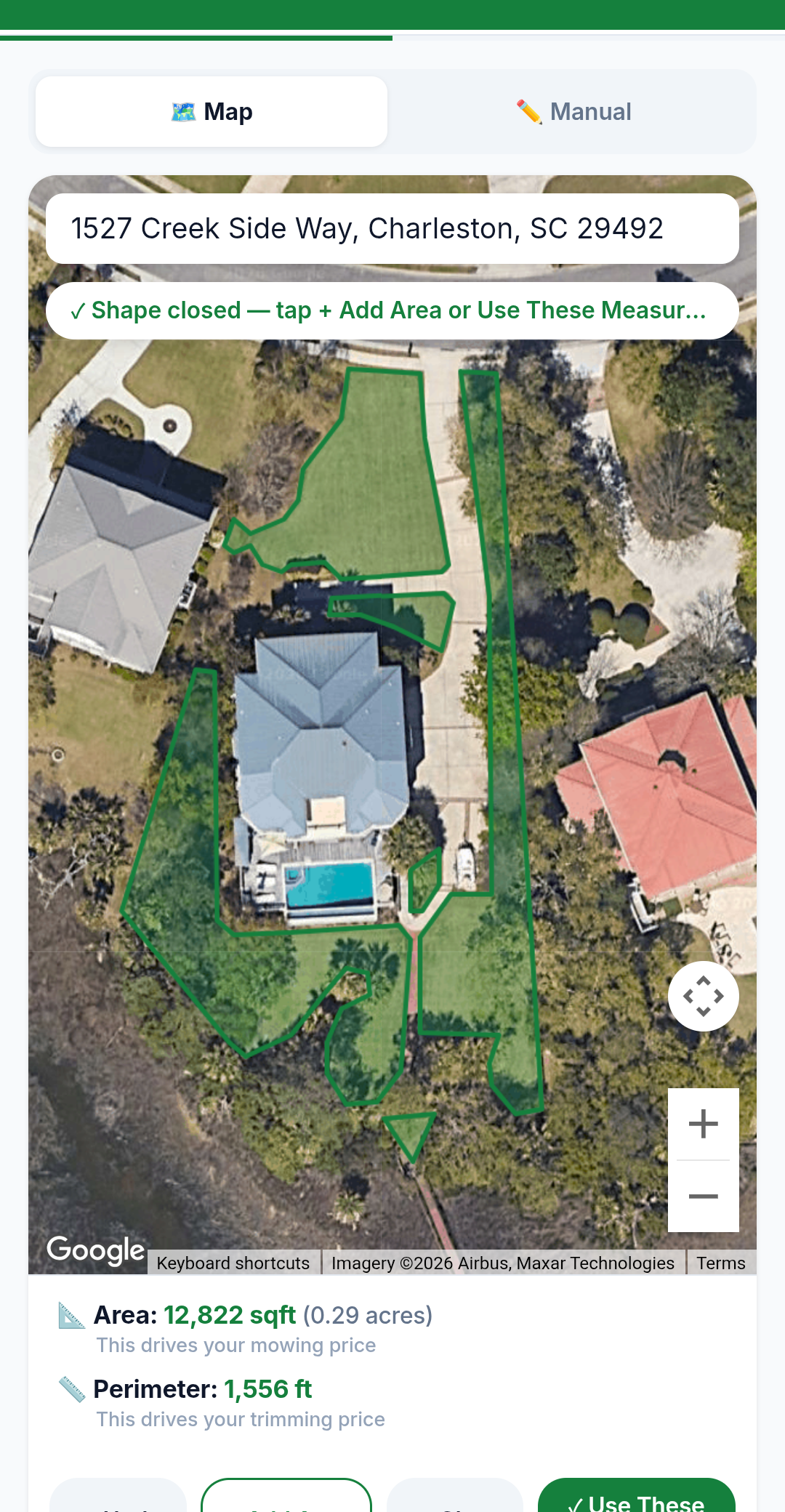 Satellite map measurement